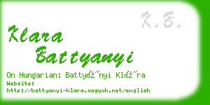 klara battyanyi business card